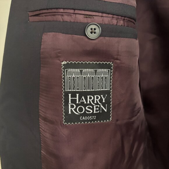 $1700 Samuelsohn Harry Rosen Dark Navy Wool Suit -42. Pants 36-37 - Picture 6 of 16